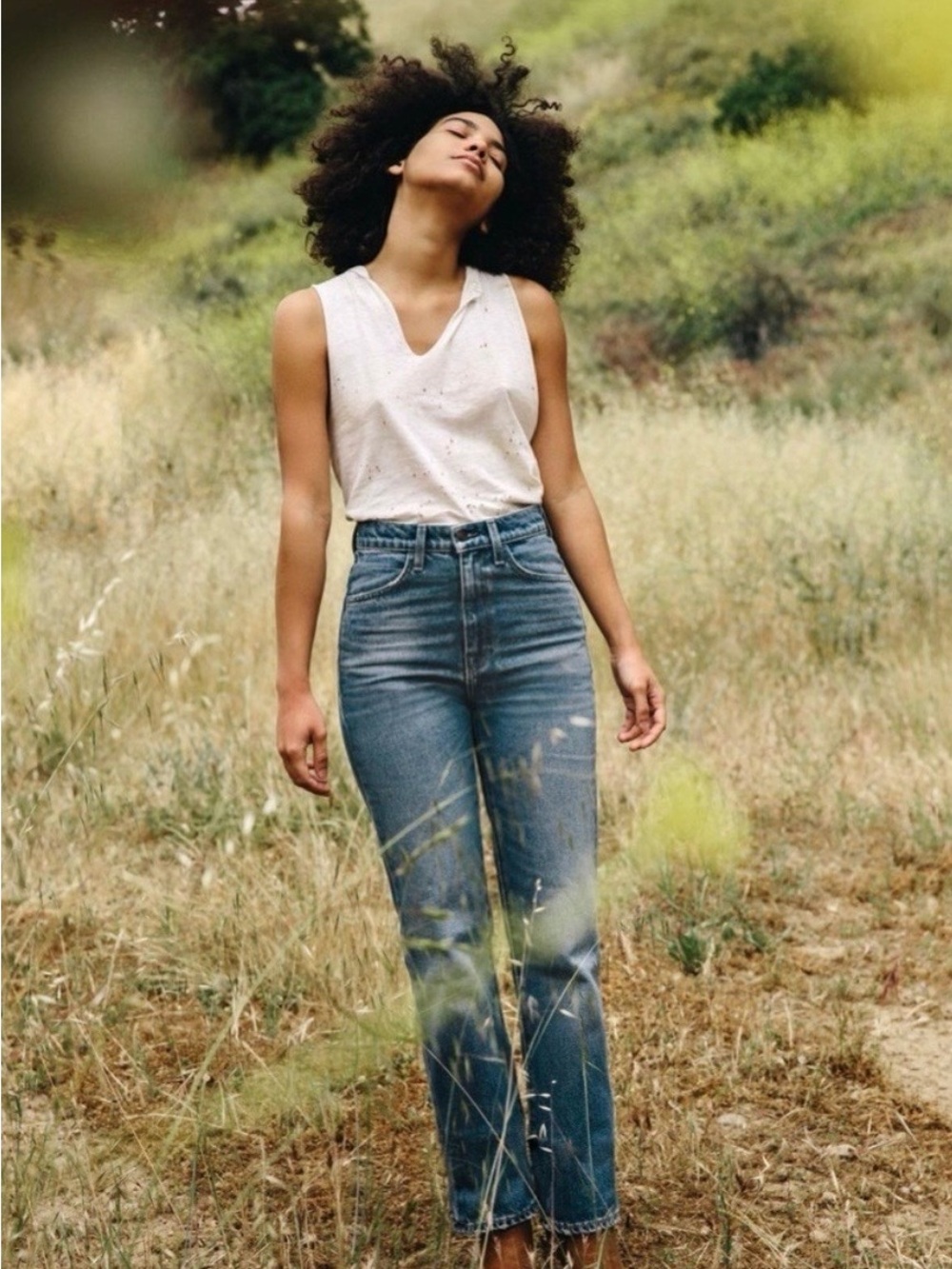 imogene + willie Light Blue High-Rise Straight Jeans
